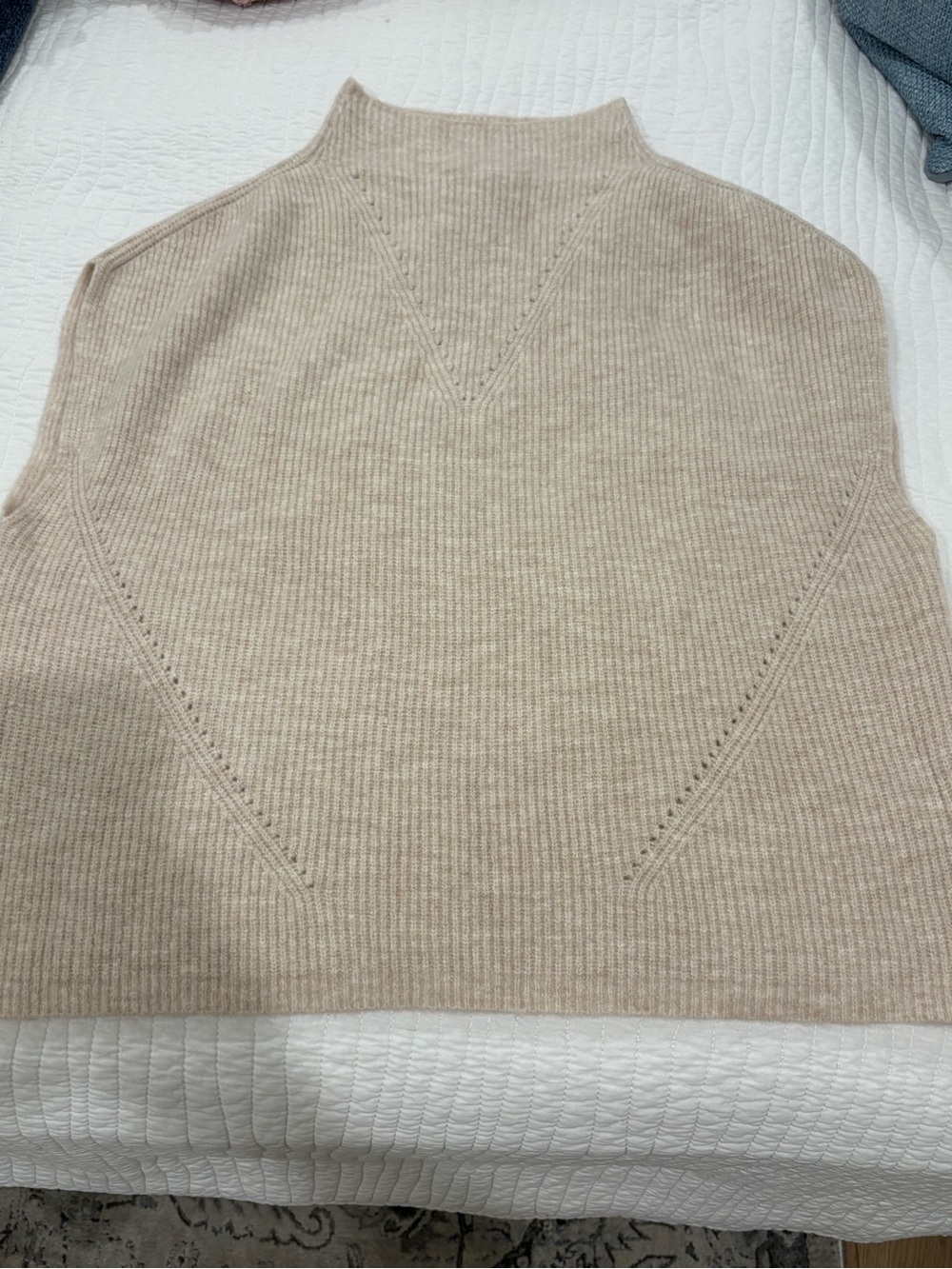 THML Tan Ribbed Mock Turtle Neck Sweater - Picture 4 of 10